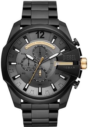 Diesel Men's 'Mega Chief' Quartz Stainless Steel Casual Watch, Color:Black (Model: DZ4479)