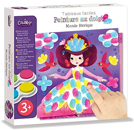 Crea Lign' Coffret Loisir Créatif - Tableaux Faciles - Peinture au Doigt - Monde Féerique - Dès 3 ans - CL130 10 Unité (Lot de 1) Violet