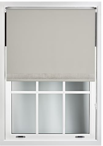 FURNISHED Diamante Edge Blackout Roller Blinds - Black Out Thermal Fabric Insulated Window Blind with Decorative Diamante Glitter Trim, Navy Blue Up to 240W x 165L cm