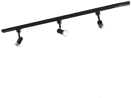 QAZQA - Modern Modernes Schienensystem Komplettset I Spotlight I Deckenspot I Deckenstrahler I Strahler 3-flammig Spotbalken-flammig 1-Phase schwarz - Jeany I Wohnzimmer - Stahl Länglich - LED geeigne
