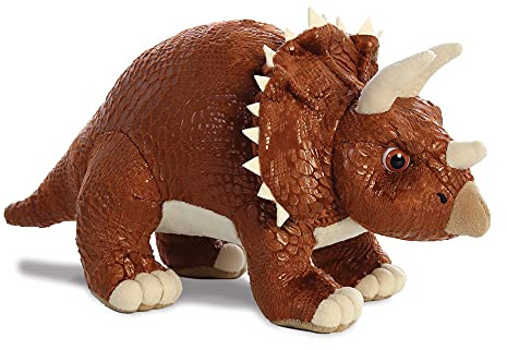 The World of Dinosaur Roar! Dinosaur Stomp The Triceratops Soft Toy, 61233, Brown, Cuddly Toy for Children