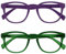 OPULIZE Pop 2 Pacco Retrò Giro Viola Opaco Liscio Verde Uomo Donna Occhiali Da Lettura Cerniere Molla RR2-56 +3,00