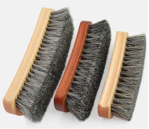 JTKDL Shoe Polish Kit Molle Naturale Crini Setole lustrascarpe Brush Set Polacco applicatore in Microfibra lucidatura Panno for Scarpe Borsa in Pelle e Altro