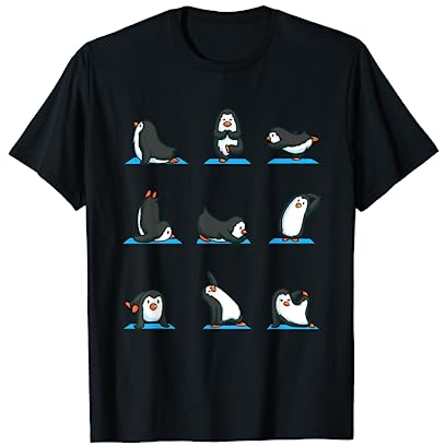 Lustiges Pinguin Hemd für Mädchen Frauen Yoga Meditation Gym T-Shirt