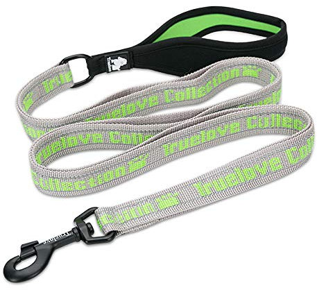 TRUE LOVE Dog Lead Leash Reflective Night Safe Rope No Pull with Multi Handles Durable Nylon for Small Medium Large Dogs Walking TLL3071（Gray/Grass Green,M）