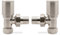 Angled Brushed Nickel Manual Standard Radiator Towel Rail Valves