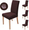 sorliva Stuhlhussen 4er Set Stretch Stuhlbezug Moderne Stuhlüberzug Elastische Abnehmbar Waschbar Spannbezug für Esszimmerstühle Schwingstuhl Bezug Hochzeit Büro Bankette Partys Deko(Kaffee)