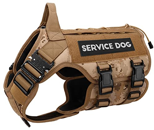 PETNANNY Taktisches Hundegeschirr – Service-Hundegeschirr, emotionale Unterstützung, ESA-Hundeweste mit Klettverschluss, Arbeits-Molle-Weste für Training Jagd