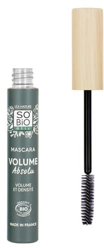 LÉA Nature SO Bio étic| Mascara zertifiziert Bio Volume Absolu | Schwarz | Volumeneffekt & Dichte | Volumenbürste | ohne Paket-Effekt | Bio-Rizinusöl | Made in France | 8 ml