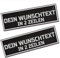 P24S 2 Stücke personalisiertes Klettsticker Wunschlogo mit buntem Rahmen und Zwei Textzeilen für mittelgroße und grosse Hundegeschirr (Groß) (Weiß)