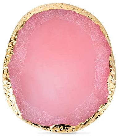 GWAWG Resin Nail Art Palette, Nail Polish Palette Crystal Art Pink Gold Edge Color Mixing Tool, Multifunctional for Nail Art DIY Works Display Photo Tool