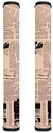 COEQINE Paquete de 2 cubiertas para manijas de puerta de refrigerador, decoración de electrodomésticos de cocina,para hornos, lavavajillas, nevera, impresión vintage periódico