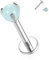 AROWRO Labret Ohrstecker 16G Labret Schmuck Grün Imitation Jade Lippenringe G23 Titan Helix Knorpel Tragus Ohrringe Medusa Ring Lippenpiercing Monroe Schmuck 6mm Ohrstecker Silber Innengewinde