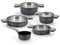 BRA Life Batería de cocina de 9 piezas, aluminio fundido, con antiadherente