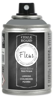 FLEUR DESIGNER'S PAINT | Colore all'Acqua, Trasforma Qualsiasi Superficie in una Lavagna, Fleur Spray Lavagna F75, Colore Smoky, Formato 100 ml
