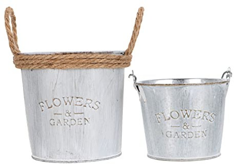 ABOOFAN 2stücke Vintage Blumenbehälter Handgriff Für Garten Balkon Und Terrasse Dekorative Blumentöpfe Im Landhausstil Für Innen Und Außendekoration