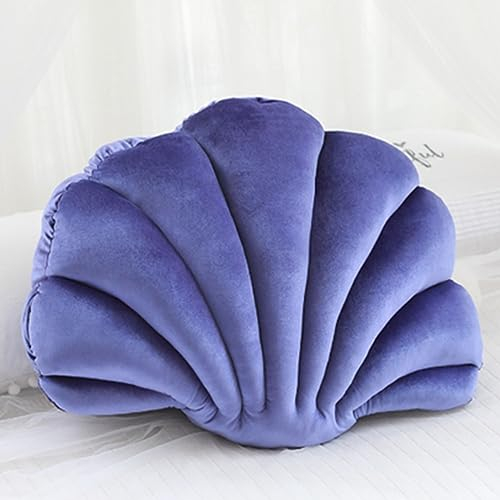 Muschelkissen, Muschel-Form, niedliches Muschelkissen für Sofa, Bett, Couch, Stuhl, Zuhause, Wohnzimmer, Schlafzimmer, Büro, Bodenkissen, 33 x 25,4 cm, Violett