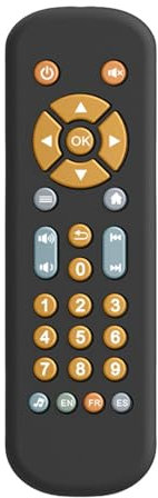 Amagogo Musica TV Telecomando Realistico per Bambini TV Telecomando Giocattolo Giocattoli sensoriali Telefono a Distanza Finta playset per Bambini di 6-12, Nero