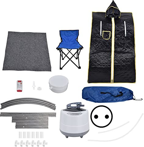 Einzelsauna, Tragbare Faltbare Dampfsauna Mit 1000 W Und 2 L Dampfgenerator, 9 Gänge, Langlebige Fernbedienung, Persönliches Saunazelt Zur Entspannung, Schnelles Aufheizen in 6 Minuten(EU Plug 220V)