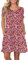 AUSELILY Women's Summer Dresses Casual T-Shirt Short Sleeve Dress Loose Swing Short Dress with Pockets, Floral Red XL