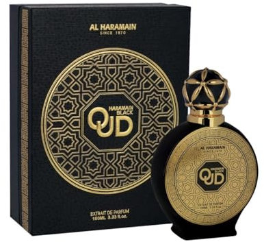 Al Haramain Black Oud Eau de Parfum für Damen und Herren, Enigmatischer und Sophisticated Duft mit Cardamom, Amber und Tonka Beans, 100 ml EDP-Spray