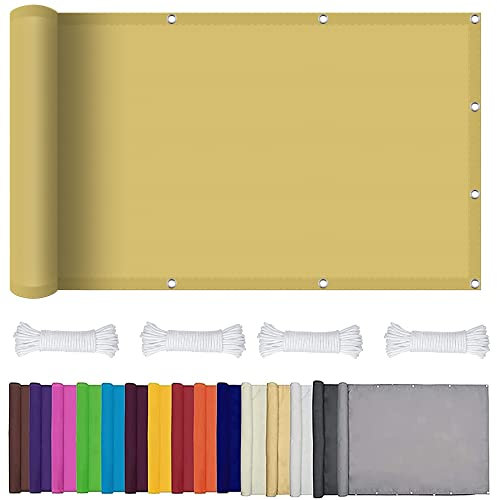 Vela Ombreggiante 2.5 x 3 m Impermeabile, Rettangolare Tenda da Sole Parasole con Occhielli e Fune per Arredo Esterno Giardino, Color Crema