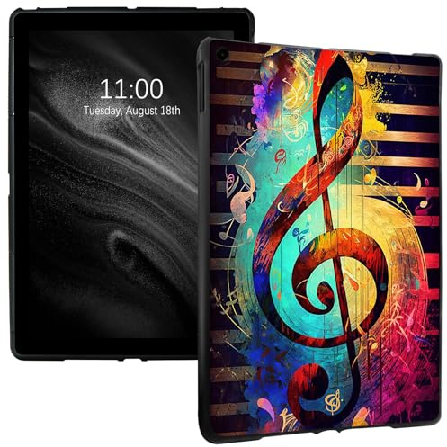 Tablet Case for iPad 9th/8th/7th Generation Case 10.2'', Slim Lightweight Transparent Shockproof Soft TPU Protective Case Soft Cover for iPad 10.2 Inch 2021/2020/2019, Music Note