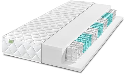 DREAMSTAR Ergo Flex Duo Taschenfederkernmatratze I ergonomische 7-Zonen Matratze I 17 cm hoch I Öko-Tex Zertifiziert I Härtegrad 2 (H2) 0-80 kg und Härtegrad 3 (H3) 80-100 kg | 180 x 200 cm