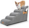 Nobleza Escalera para Perros, Escaleras Rampa para Perros Mascotas de Espuma de 5 Escalones con Rodillo para Pelusa, Escalera para Cama de Perros Pequeños Perros y Gatos Subir a la Cama