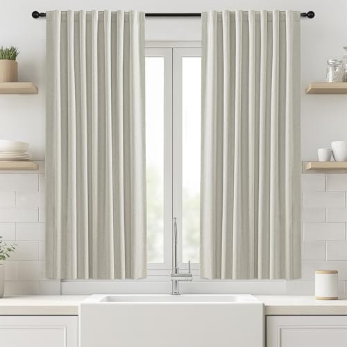 BSfullts Cortinas opacas cortas de 52 pulgadas de ancho x 54 pulgadas de