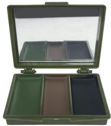 Pintura de camuflaje facial, aceite de camuflaje para pintura facial,Dissimulación de camuflaje compacta - Pintura facial de caza multicolor de larga duración con espejo, pintada