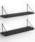 SUMGAR Black Floating Shelves for Wall Shelf Unit 60cm Long for Bedroom Bathroom Kitchen Wood Storage Organiser Modern Decorations Display for Living Room Office Home Rack Set of 2