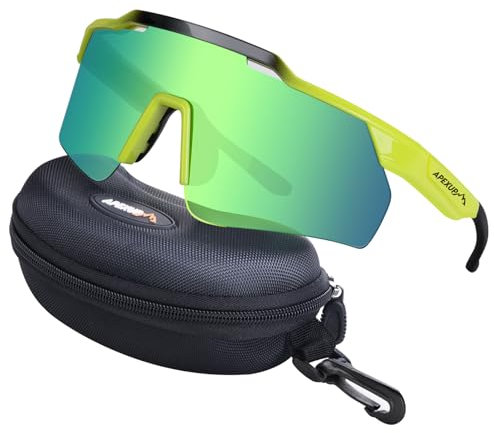 APEXUP Polarisierte Sport-Sonnenbrille für Herren und Damen, UV400-Schutz, Herren-Sonnenbrille zum Radfahren, Angeln (grün)