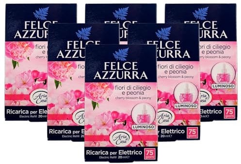 Felce Azzurra - Aria Di Casa, Ricarica Per Diffusore Elettrico, FIORI DI CILIEGIO & PEONIA 20ml (6 Unità)