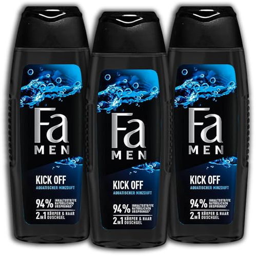 3er Pack FA MEN Duschgel Kick Off XXL 3 x 400 ml