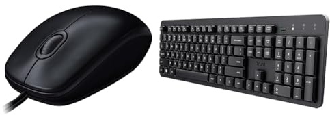 Logitech M100 Wired USB & Trust Ody II Silent Wireless Keyboard,