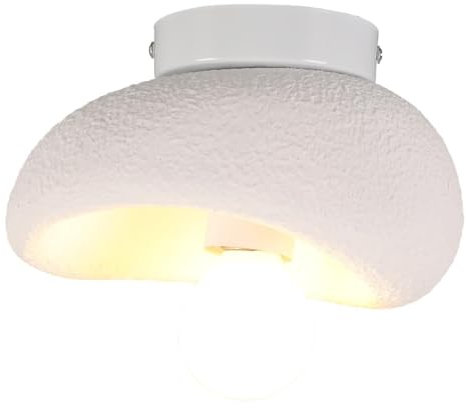 TOKTOP Lámpara de techo, vintage, creatividad, E27, retro, lámpara colgante colgante blanca, cemento, decoración, iluminación de techo para salón, cocina, dormitorio, 20 cm