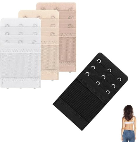 4 Piezas Extensor Sujetador Alargador Sujetador de 3 Ganchos y 3 Filas Correa de Extensión del Sujetador Elástico para Mujeres