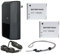 Batterie ad alta capacità (2 unità) + caricatore da viaggio AC/DC compatibile con Nikon S3000 + Krusell Multidapt tracolla (finitura nera)