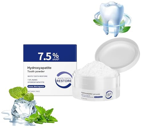 Hydroxyapatit Zahnpulver, Hydroxyapatite Tooth Powder, Hydroxylapatit Zahnpasta Zum Schutz Des Zahnschmelzes Und Zur StäRkung Der ZäHne, Sanfte Formel, Frischer Atem (1)