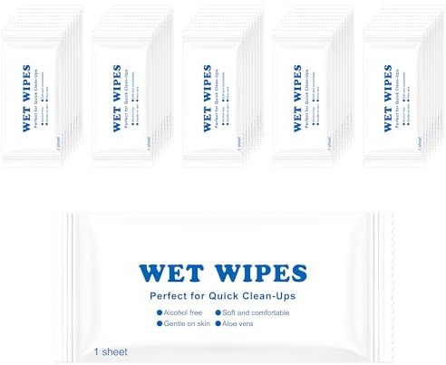 LLHQAMT Travel Wet Wipes Bulk, Individually Wrapped Wet Wipes, Easy To Carry, Quick To Clean Hands, Suitable For Restaurants, Barbecues, Travelling, Weddings And Homeless People (100 PCS)