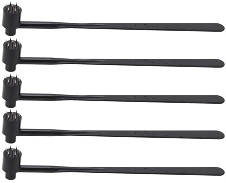 Walfront 5x Martillos de Flor de Ciruelo Doble Extremo Mango de ABS Aguja de Acero Inoxidable Puntas Puntiagudas y Redondeadas para Industria Taller Herramienta de Percusión