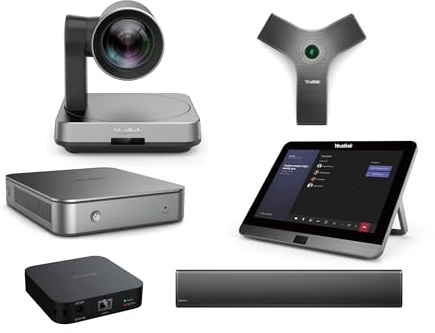 Yealink Large Room Video Conferencing Kit – 4K UHD PTZ UVC 84 Camera, MCore Compute Unit, MTouch II Touch Controller, MSpeaker II, VCM34 Mic Array, RCH40 Cable Hub (Renewed)