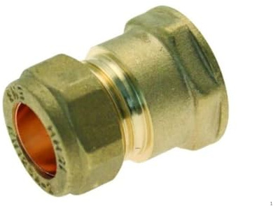 Sync Supplies Brass Compression Fitting Female Iron | Brass Female Coupler | Press Fitting for Plumbing & Heating Systems | WRAS Approved (Pack of 2, 22mm x 3/4)