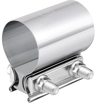 EVIL ENERGY 2.25 Inch Exhaust Clamp,2 1/4 Butt Joint Band Clamp Sleeve Coupler Stainless Steel for Pipes,Mufflers,Catalytic Converters 1PCS