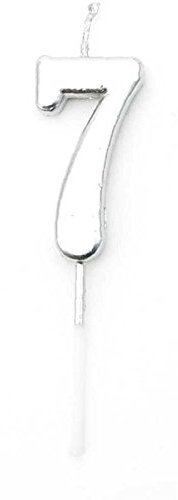 Gifts 4 All Occasions Limited Shatchi Silver 7 Number Candle Birthday Anniversary Party Cake Decorations Topper
