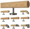 TIBU Kiefer Holz Handlauf Geländer 0,3m - 5m, Länge 30 cm, Ende gefast und 2 gerade Halter