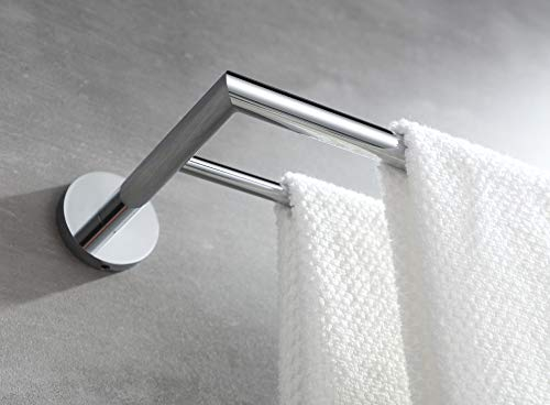 BUVELOT Messing Doppel Handtuchhalter 25,75 Zoll, Handtuchhalter für Badezimmer, Lavatory Bad Handtuch Regal Wandmontage, Chrom, 077080-CR Leo Series