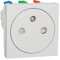 Schneider Electric - Unica, Prise 2P+T, FR, 90°, Affleurant, Raccord Rapide, Blanc, Méca Seul - NU305218