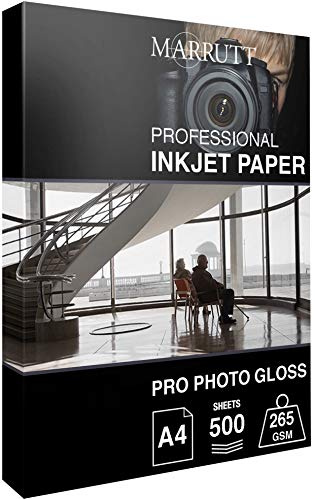 Marrutt 265gsm Pro Photo Gloss Inkjet Paper: A4-500 Sheets